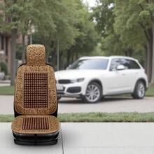 Almofada para assento de carro com contas de madeira, 1 peça, capa de assento respirável para o verão, almofada de ventilação e resfriamento para o verão