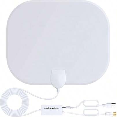 2025新款4K 1080p数字电视天线高增益放大器，USB供电同轴室内信号增强器，适用于新旧电视（购买前请确认本地信号源，如果不是数字电视，则需要机顶盒。尽量避免在墙壁较厚的区域使用）。