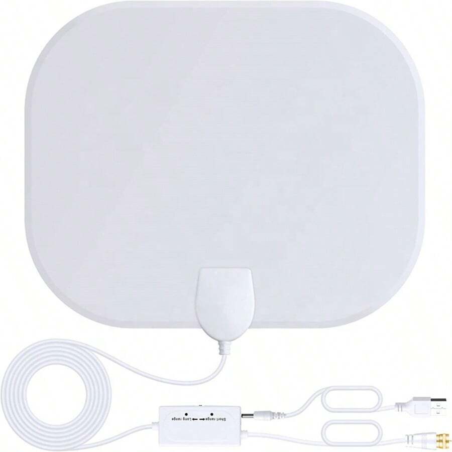 2025新款4K 1080p数字电视天线高增益放大器，USB供电同轴室内信号增强器，适用于新旧电视（购买前请确认本地信号源，如果不是数字电视，则需要机顶盒。尽量避免在墙壁较厚的区域使用）。 - 白色 - 查看 1