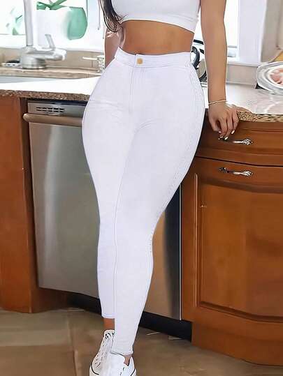 Women Simple Daily Skinny Pants With Narrow Feet-Valentine's Day