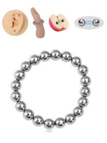 20 piezas Anillos falsos de pezón con cuentas magnéticas DIY, joyas de perforación falsa magnéticas de uso múltiple, ajustables en tamaño (se pueden usar como anillos, aretes)