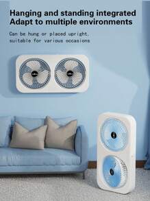 Nuevo ventilador de escritorio multifuncional de doble cabezal USB, accesorio de enfriamiento para oficina y dormitorio, larga duración de la batería, alta potencia de viento, recargable de 1800mAh
