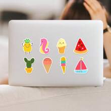 50 Stücke Sommer Graffiti Aufkleber Vinyl Ästhetik Aufkleber für Scrapbooking, Journaling, Laptop, Stoßstange, Skateboard, Wasserflasche, Computer, Handy, Cartoon, Helm, Auto
