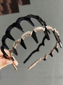2 Pieces High Crown Wavy Headband, Anti Slip Hair Clip, Headband, Headband For Hair Accessories