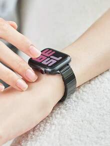 1 件女式竹节不锈钢表带，适用于 Series 10、9、8、7、6、5、4、3、2、1、SE，适合 38 毫米、40 毫米、41 毫米、42 毫米、44 毫米、45 毫米、46 毫米、49 毫米，配有长度调节工具 - 彩色 - 查看 6