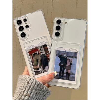 极简TPU钱包卡套 1个透明卡套 全包防摔手机壳 适用于系列手机 防水防震防刮 国际版