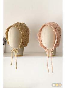 1pc Vintage Hollow Straw Brimmed Bucket Hat For Women, Spring/Summer Lace Tie Bucket Hat Breathable Sun Hat - Straw Bucket Hat - View 2