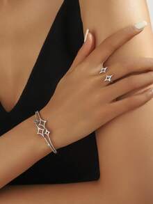 1 套铜材质中东流行发光精致手链和戒指豪华礼品套装，适合日常佩戴 - 手鐲+戒指 - 查看 7