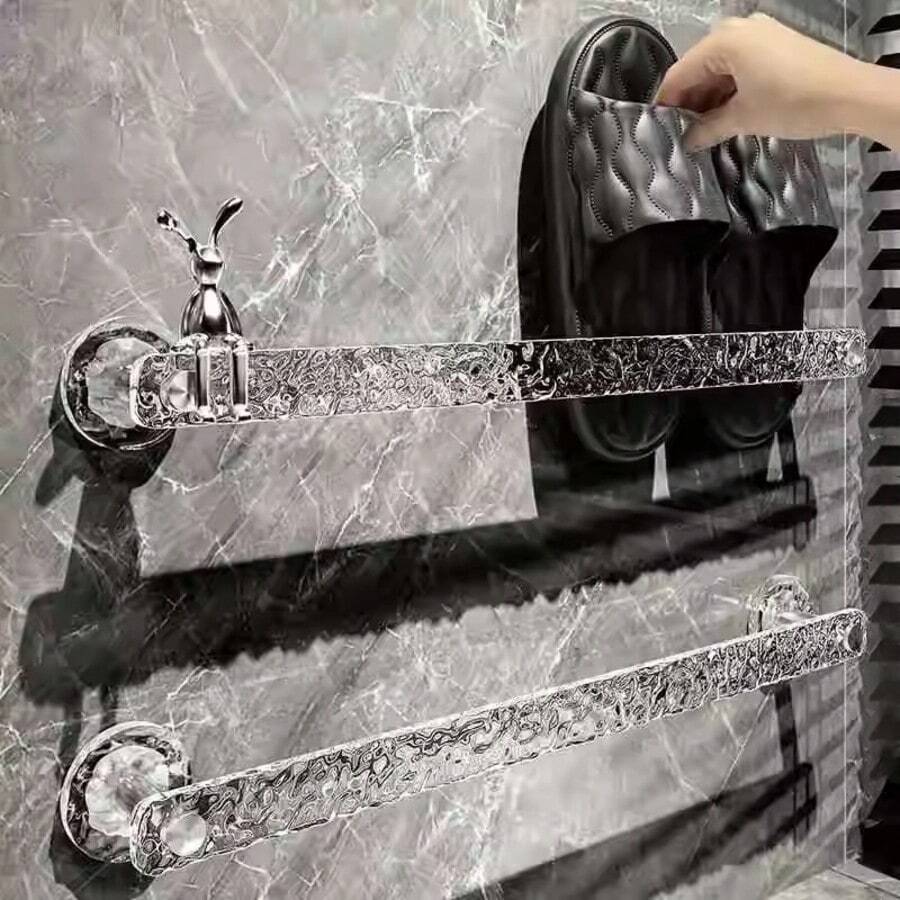 1/2pcs Wall-Mounted Bathroom Slipper Rack,Drying Mounted Shoe Holder,No Drilling Required,Very Suitable For Slippers, Towels And Home Decorations