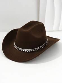 1顶西部宽檐牛仔帽，经典男女通用款式，适合户外派对、音乐节，是馈赠佳品（头围22.44英寸，适合偏瘦身材） - B - 查看 8