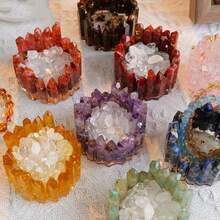 6-7cm Crystal Column Bowl - Crystal Stone Candle Holder - Crystal Stone Bracelet Jewelry Container Storage Box Decor - Ideal For Cleaning Crystals, Great Gift For Women And Home Healing Decor - Multicolor - View 12