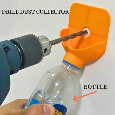 1 件壁挂式耐用塑料钻头集尘器 - 防水且无需组装 | 高效多功能家居装修配件，易于安装和清洁，持久耐用的钻头支架