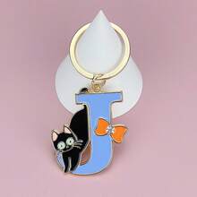 1 件 A-Z 创意动物字母钥匙扣，送给朋友的礼物，背包装饰，可爱的锌合金吊坠，四季汽车配件包饰学校卡通动物哥特 Y2k 包饰挂绳带身份证夹汽车配件包饰