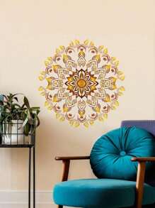 1pc Bohemian Mandala Stickers Living Room Kitchen Bedroom Sofa Background Outdoor Home Wall Stickers Decoration PVC Material Waterproof Detachable Room Decor Wall Decor Personalised Stickers
