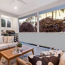 灰色不透明隐私屏风，防紫外线罩，适用于公寓阳台栏杆、户外露台、平台、门廊 - 彩色 - 查看 7