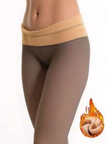 1pc Women's 200g Thermal Black Thermal Lined Tights/Pantyhose,Warm Tights,Thickened Fleece Stockings,Translucent,High Elastic,Sexy Slim Fit Leggings,Soft And Smooth,Fashionable Leg Slimming,Suitable For Fashionista Girl,Young Lady,Teenager,-10~10°C,Autumn/Winter Tights,Party,Disco,Various Holidays, Sports, Leisure, Business And Other Daily Wear.
