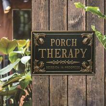 1PC Relaxing Tin Sign, Porch Therapy, Session In Progress, Vintage Therapy Quote, Perfect For Porch And Outdoor Decor, 8x12 Inches/ 20x30 Cm - 彩色 - 查看 1