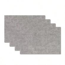 4pcs Solid Color Placemats, Elegant And Simple Design, 17.72 X 11.82 Inches, Machine Washable, Linen Fabric, Suitable For Restaurant, Party, Holiday, Dining Table Decoration
