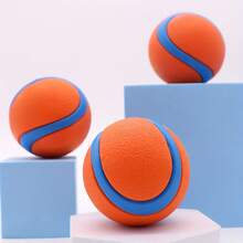 Bola de silicone durável para mastigar, 1 peça - brinquedo interativo para cães de médio porte, limpeza dos dentes e diversão na hora de brincar, suprimentos para cães - Laranja - Ver 10