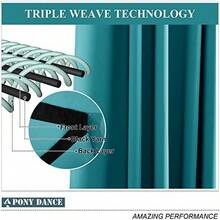2 件遮光窗帘 - 室内窗帘布带索环顶部，隔热/隔音，适用于卧室、客厅、户外门口房间装饰家居装饰 - 水鴨藍 - 查看 6