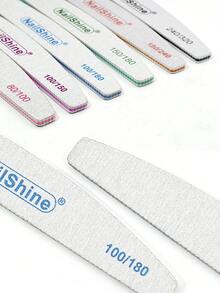 NailShine 3片/5片/10片/25片装 专业指甲锉砂纸 强力加厚 80/100/150/180/240/320目 指甲锉抛光器 美甲打磨 半月形 石灰工具 - 彩色 - 查看 7