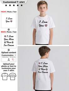 Customized Personalized T-Shirt, Sport T-Shirt, Breathable, A Gift, - Add Images To Design Your Own Personalized Printed T-Shirt - White - View 1