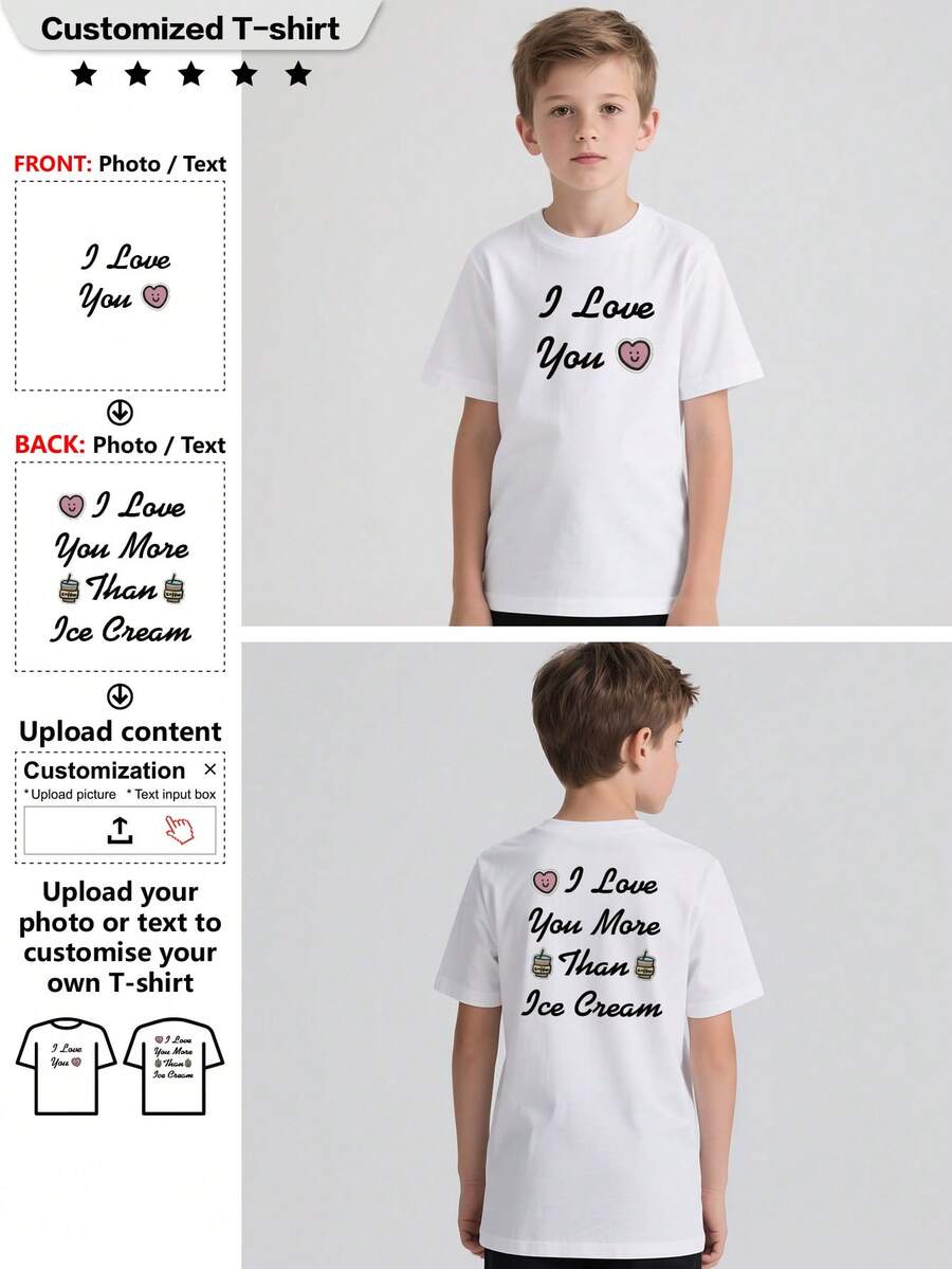 Customized Personalized T-Shirt, Sport T-Shirt, Breathable, A Gift, - Add Images To Design Your Own Personalized Printed T-Shirt - White - View 1