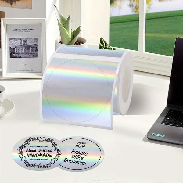 Holographic Thermal Labels - Multi-Purpose Self-Adhesive For L7/L9/D100/D200/P50/M110/M120/M220/M221/M200, Ideal For Address/Barcode/Mail/Logo/Document Stickers, Business Labels, Gift Printing