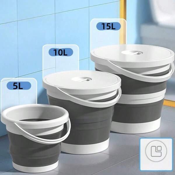 1 pieza Cubo de agua plegable, cubo portátil para lavar el coche, camping, pesca, viajes al aire libre, diseño plegable para un fácil almacenamiento, cubo de limpieza multiusos para el hogar, la cocina, el dormitorio, la sala de estar, el aire libre, los viajes, puede ser dado como un regalo