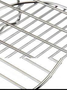 قطعة واحدة من رفوف القلي الهوائي، أرفف طبقات من الفولاذ المقاوم للصدأ، اكسسوارات لفرن القلي الهوائي، لرف الفرن وشواية التحميص للقلي الهوائي، رف دائري للوعاء للقلي الهوائي، أكسسوارات مطبخية من الفولاذ المقاوم للصدأ بلون فضي