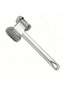 1pc Stainless Steel Meat Tenderizer, Double-Sided Meat Hammer, Steak Hammer, Kitchen Utensil, Meat Tenderizing Tool, Suitable For Picnics, Travel, Camping, Barbecues - Metal Material