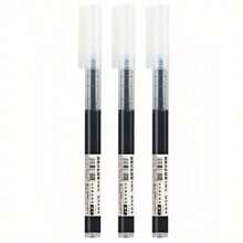 15pcs Last-Cheaply Back To School 2025 Black Full-Tube 0.5mm Straight Liquid Ballpoint Pen Study Essentialsred Office Counter Signature Gel Pen, Quick-Drying Pen