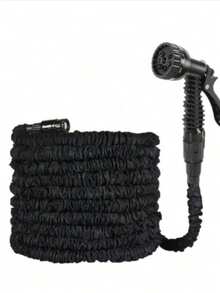 3X 伸缩重型橡胶花园软管，带高压水枪 - 3/4 英寸四季户外软管，适用于洗车、草坪护理和庭院工作，包括欧洲螺纹适配器 - 彩色 - 查看 1