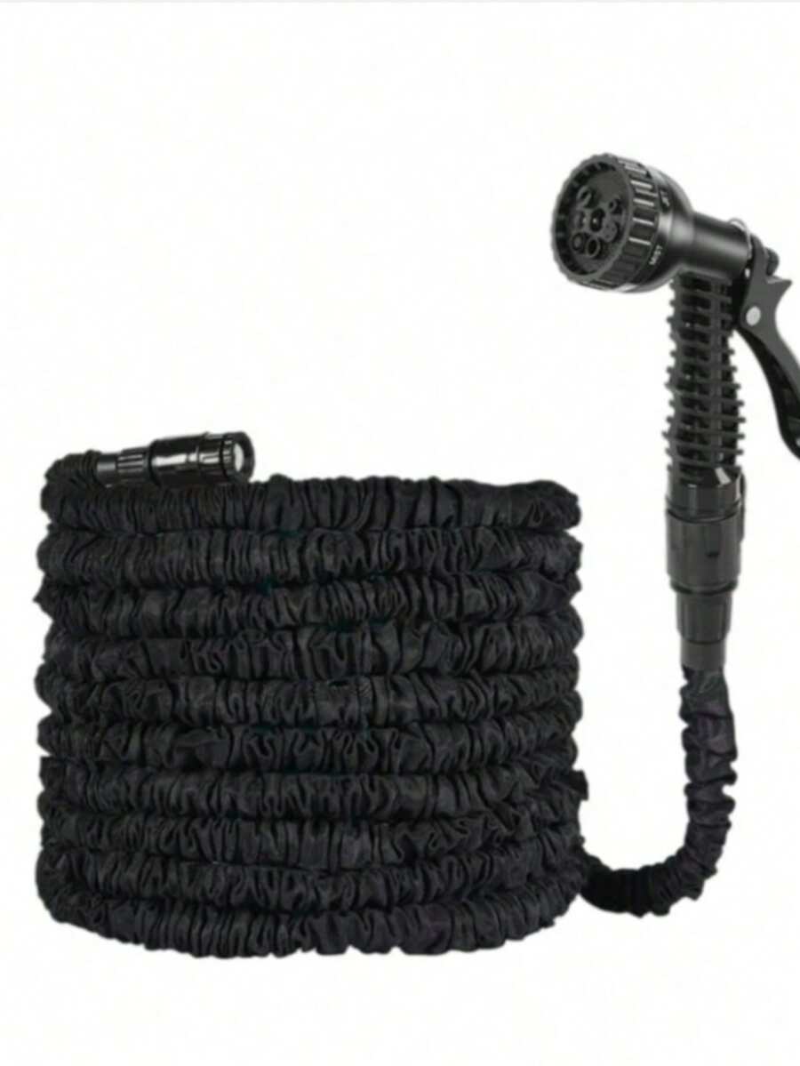 3X 伸缩重型橡胶花园软管，带高压水枪 - 3/4 英寸四季户外软管，适用于洗车、草坪护理和庭院工作，包括欧洲螺纹适配器 - 彩色 - 查看 1