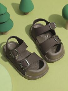 1 Pair New Summer Casual Outdoor Hook And Loop Sandals, Soft & Comfortable