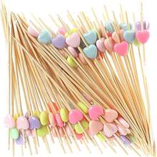 12cm Gold Wooden Skewers, 20/50/100/200/400pcs Pack, Suitable For Burgers, Sandwiches, Cakes, Fruit Desserts, Party Supplies, Perfect For Appetizers, Fruit Kabobs And Party Decorations, Wedding Decorations,School Supplies