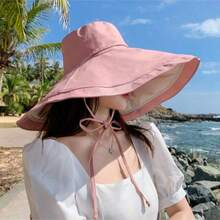 1pc Women's Plain Versatile Sun Hat, Suitable For Fashionable Commuting - MZ728 - View 11