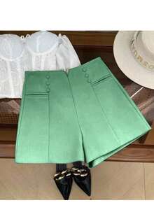 Liuhan Modas Shorts Women Tailoring Casual Versatile Front Pocket Zipper With Buttons Zipper - Green - View 2