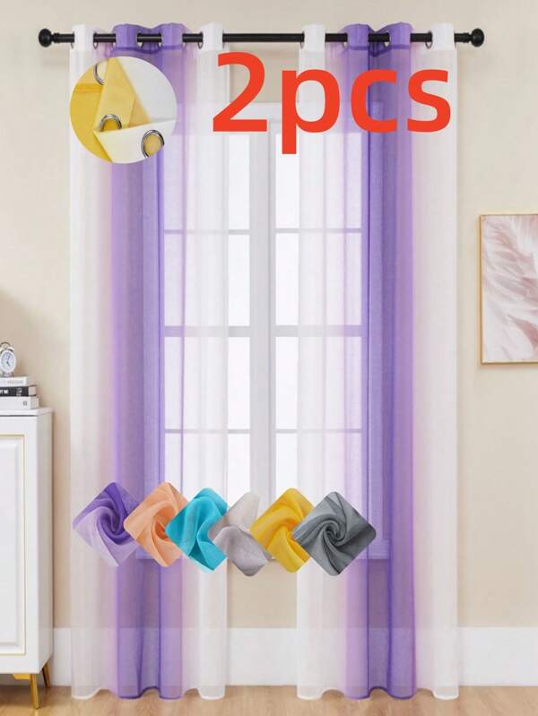 2 piezas de Cortinas Translúcidas de Degradé. Ya sea que prefiera un aspecto transparente o semi-transparente, nuestra selección puede satisfacer sus necesidades. Las cortinas translúcidas permiten que la luz suave y difusa se filtre, creando un ambiente agradable y acogedor. Si desea talla grande privacidad, opte por nuestras cortinas semi-translúcidas para lograr el equilibrio perfecto entre luz y privacidad.