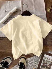 T-shirt da donna con grafica volto femminile in stile lineare, taglie comode, casual e adatta all'uso quotidiano