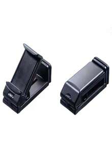 2pcs Foldable Adjustable Rotation Airplane Telephone Holder, Portable Travel Bracket, Self-Timer Train Seat Stand - Black - View 4