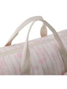 1pc Pink High Capacity Travel Crossbody Mommy Bag, Printed Lightweight Multifunctional Portable Diaper Bag, Large Size - Pink - View 5