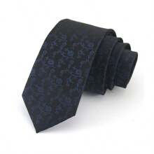 GOADAFOO 6cm Black Slim Fit Necktie For Men