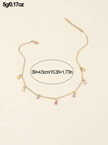 1pc Girls' Minimalist Oil Drop Star Pendant Necklace