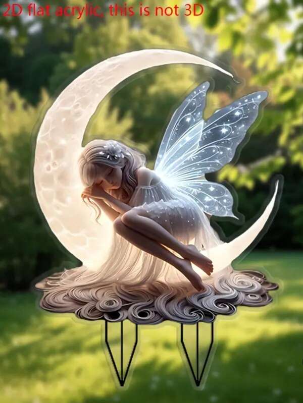 2D Acrylic Fairy Garden Stake Sign, Outdoor Lawn Garden Pot Decoration For Holiday Party, Suitable For All Seasons, A Great Gift For Friends And Festivals
