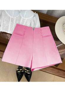 Liuhan Modas Shorts Women Tailoring Casual Versatile Front Pocket Zipper With Buttons Zipper - 粉色 - 查看 2