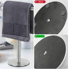 BTOOTB Soporte para Toallas de Mano, Toallero Vertical en Forma de, Toallero Negro Mate de Acero Inoxidable, Adecuado para Encimeras de Baño, Cocina y Tocador, Estilo Minimalista (Plata) - pago - Ver 10