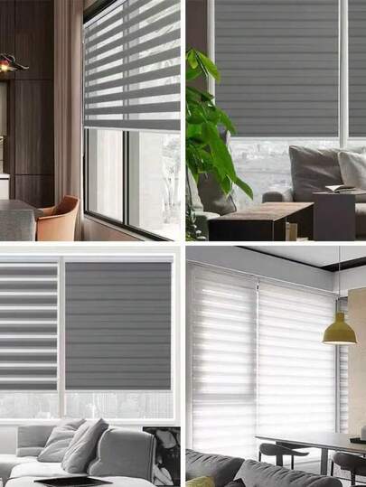 1 Pc Office/Home Bathroom Venetian Blind Curtain, Pull-Type Sheer Zebra Window Shade Room Decor Home Decor Living Room Decor Curtains