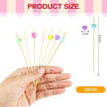 12cm Gold Wooden Skewers, 20/50/100/200/400pcs Pack, Suitable For Burgers, Sandwiches, Cakes, Fruit Desserts, Party Supplies, Perfect For Appetizers, Fruit Kabobs And Party Decorations, Wedding Decorations,School Supplies