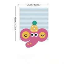 Animal Cartoon Door Curtain, Triangle Flag, Hanging Flag Decor, Half Curtain Divider Cloth, Entryway Door Curtain With Hook And Loop Separator